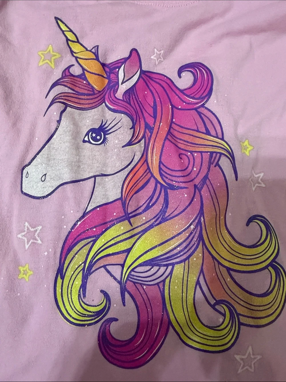 The Children's Place Pink Unicorn Long Sleeve Tee with Rainbow Mane